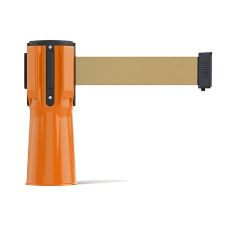 Montour Line Retractable Belt Barrier Cone Mount Orange Case 11ft. Lt BrwnBelt CP100-OR-LBN-110